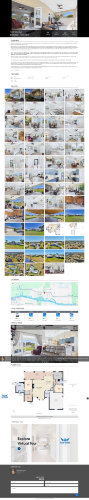 Open living area with glass doors leading to a covered patio and outdoor seating under fans.